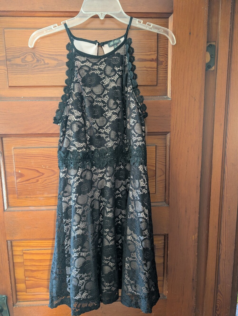 Lily Rose Black Lace Halter Party Dress